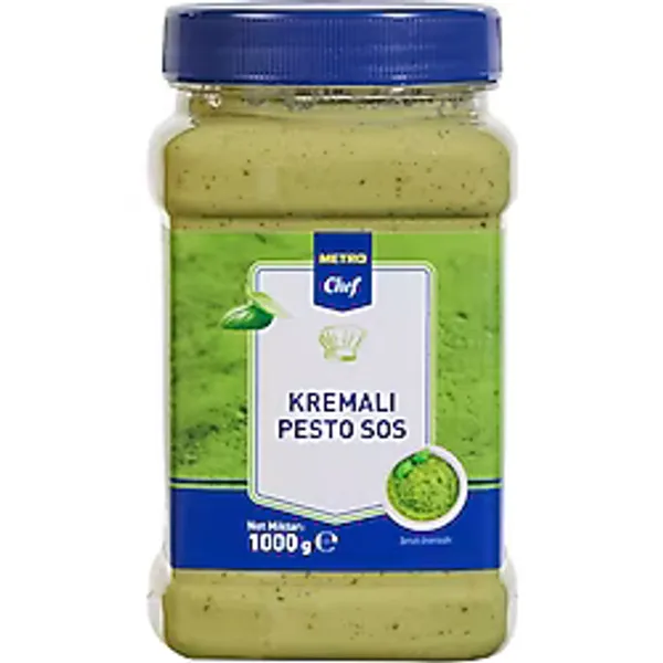 Metro Chef Kremalı Pesto Sos 1000 G - Profesyonel Makarna Sosu 3'li Ekonomik Paket - 3 Adet
