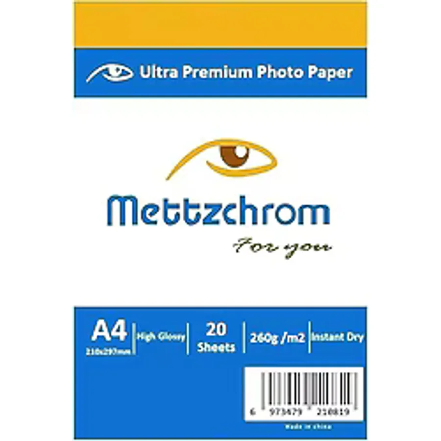 Mettzchrom Ultra Premium 260 gr 20 Sayfa Parlak A4 cm Fotoğraf Kağıdı
