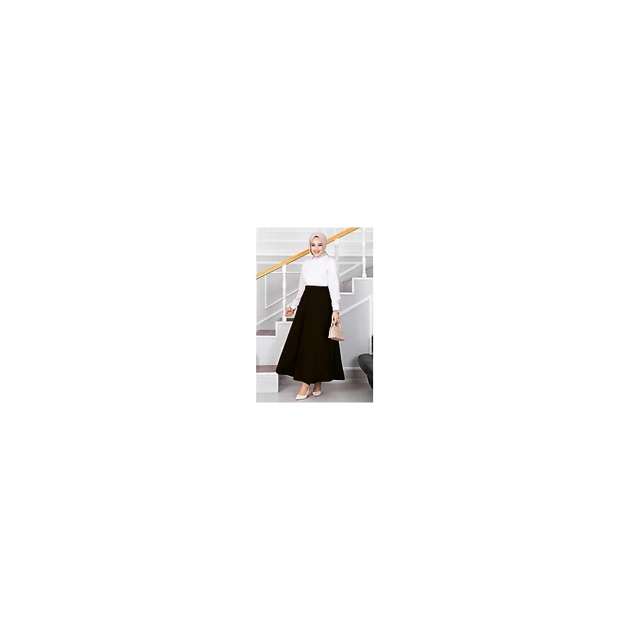 Mevlana Tesettür Etek MDS19234 - Kahve - 42