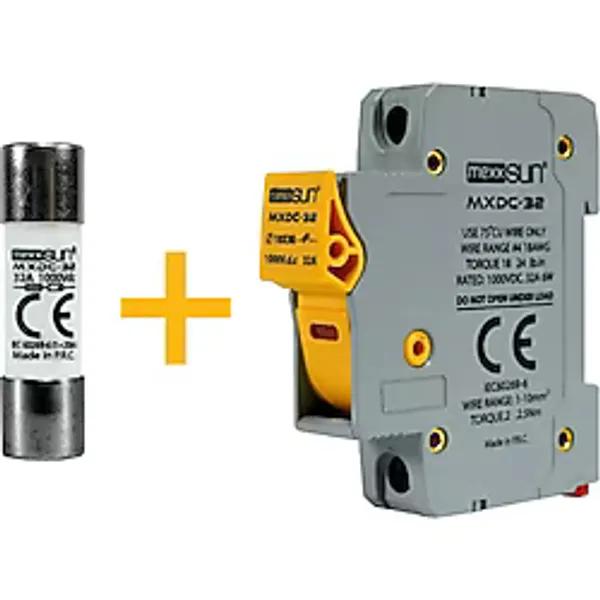MEXXSUN DC Sigorta + Sigorta Yuvası (32A 1000V) - 12 adet