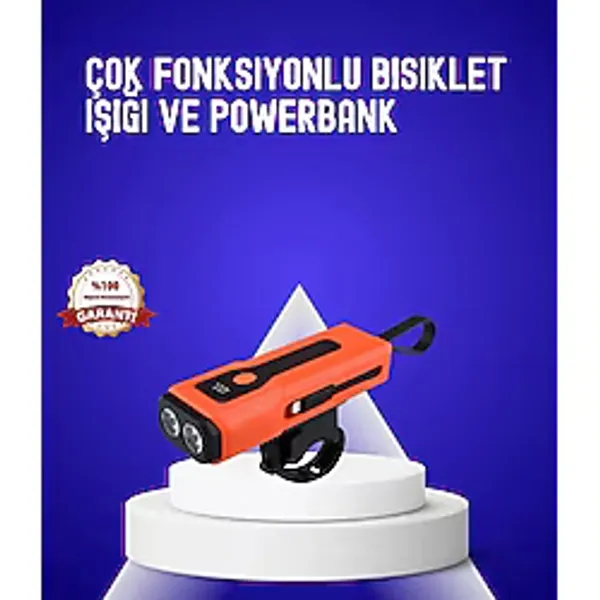 Mey İthalat 600 Lümen Şarjlı Bisiklet Farı Cob Yan Çakar Acil Durum