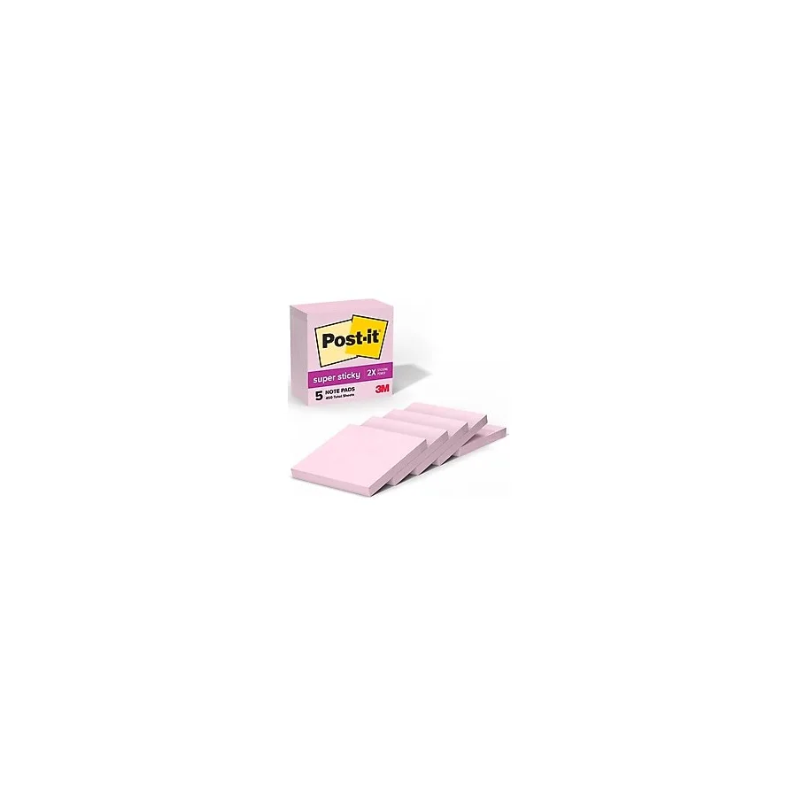 Mey İthalat Post-It Süper Yapışkan Notlar, 5 Yapışkan Not Kağıdı, 7,6 x 7,6 Cm, Okul Malzemeleri, Ofis Ürünleri, Dikey Yüzeyler, Monitörler, Duvarlar ve Pencereler İçin Yapışkan Notlar, Pink Salt