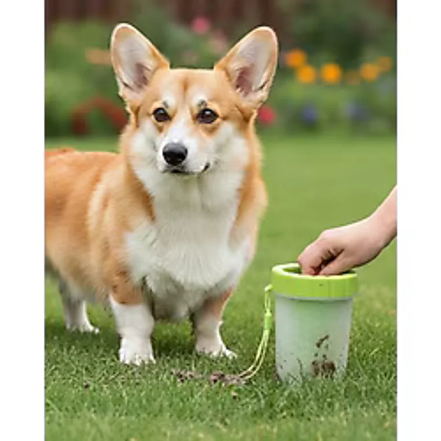Mey İthalat Silikon Kıllı Köpek Pati Temizleme Kabı Orta Büyük Irklar İçin Taşınabilir