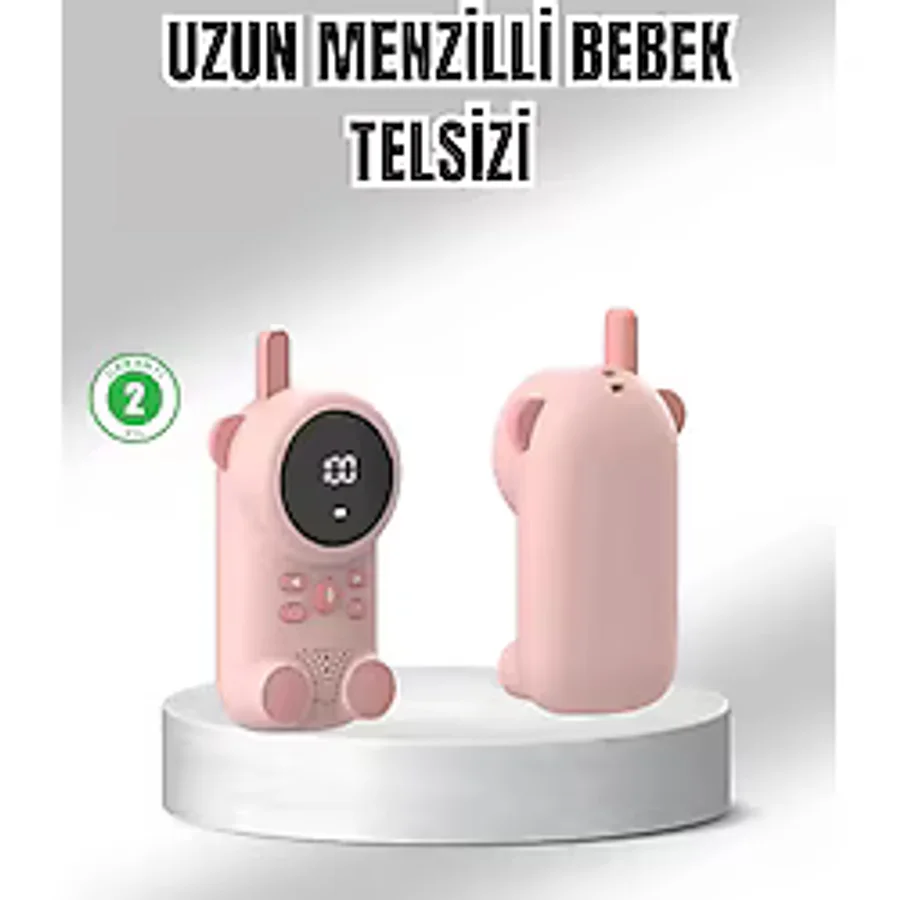 Mey İthalat Uzun Menzilli Bebek Telsizi 1-3 Km Çekim 22 Kanal LCD Ekran VOX Şarjlı