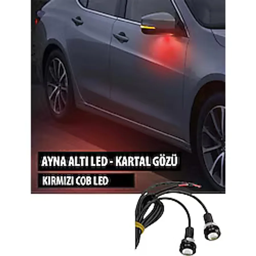 MeyZone Ayna Altı Led Ayna Altı Cob Aydınlatma Led Eagle Eye 2 Adet Kırmızı Sağ Sol Takım