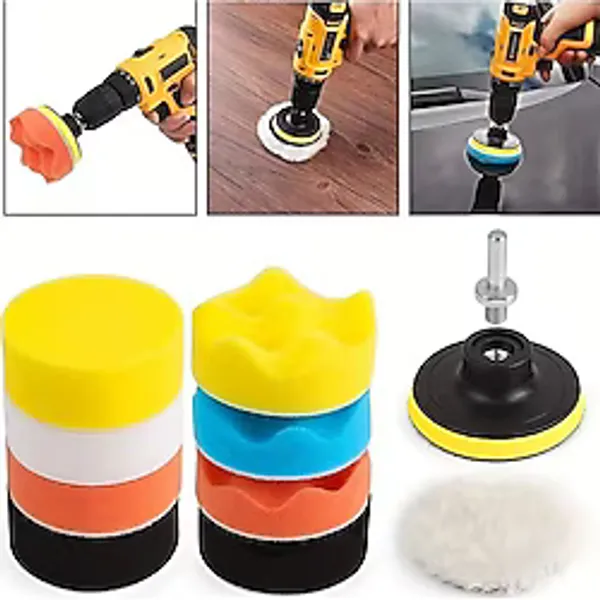 Meyzone Oto Araç Pasta Cila Polisaj Sünger Pedi Seti 100MM 11 Parça Derinlemesine Temizlik İçin Özel Tasarım