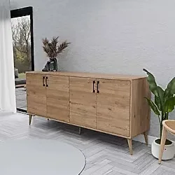 Mezza 1674 Hera 180 Cm (Ahşap Ayaklı) Modern Konsol Sepet