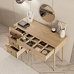 Mezza 2254 ROSE AYNALI (AHŞAP AYAKLI)MDF PROFİL ÇERÇEVELİ 4 ÇEKMECELİ 120 CM MAKYAJ MASASI SEPET-YUNUS
