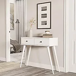 Mezza 6031 Odesa (Ahşap Ayaklı) 2 Çekmeceli Dresuar Beyaz