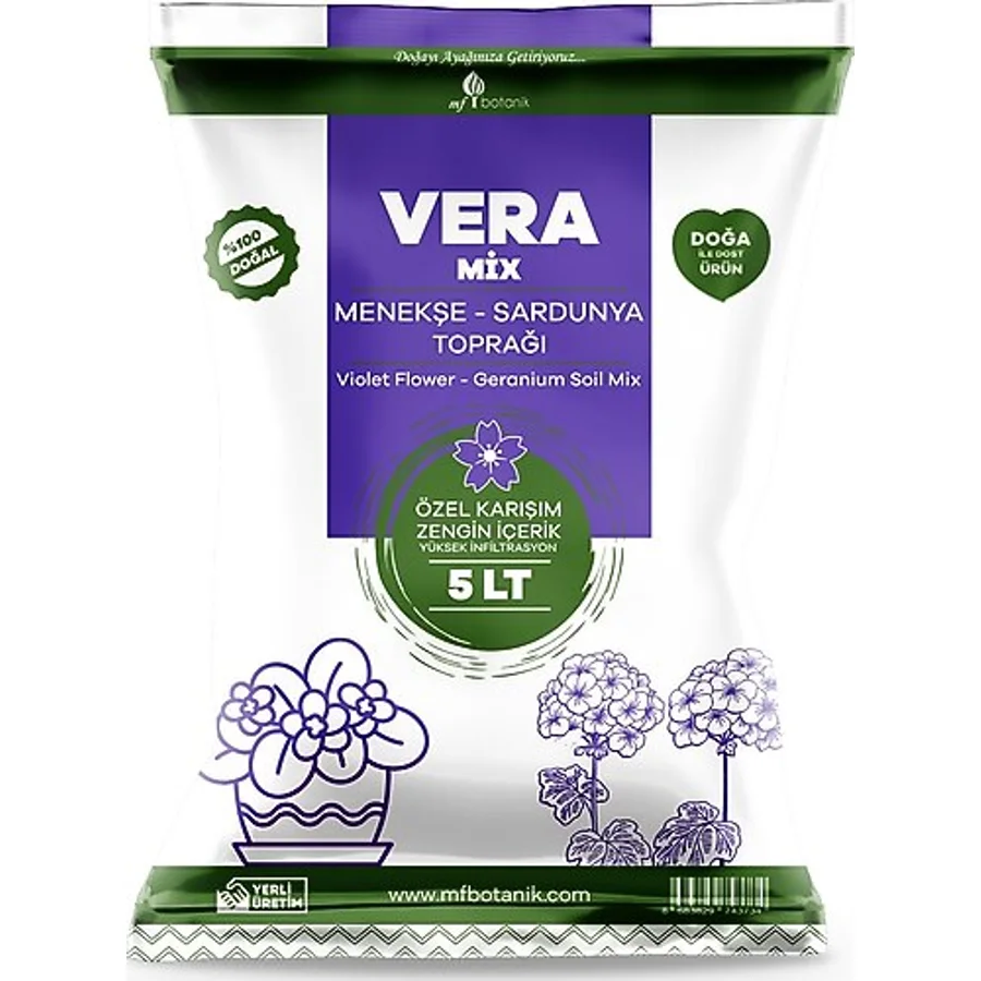 MF Botanik Menekşe Ve Sardunya Toprağı Özel Karışım Afrika Menekşe Ve Sardunya Toprağı 5 Litre