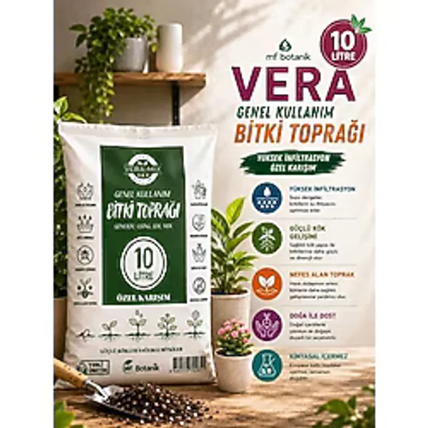 MF Botanik Vera Ithal Torf Cocopeat Özel Karışım Saksı Harcı Bitki Toprağı 10 Litre Toprak