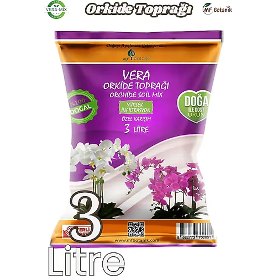 MF Botanik Vera Orkide Toprağı 3 Litre Orkide Çiçeklendirme Toprağı