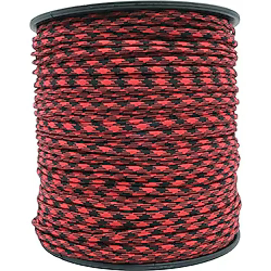 Mg Ropes Paracord İp 4 Mm Kırmızı Siyah Desen No:22 10 Metre Çok Renkli