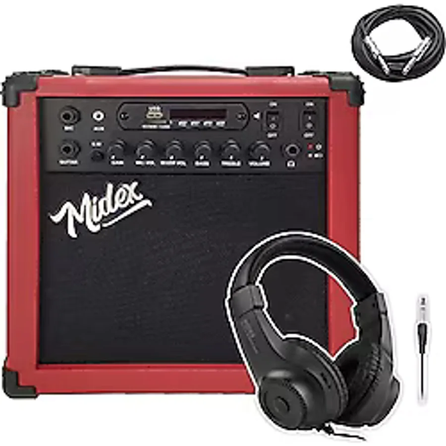 MGA-25RDBT-HD Şarjli Elektro Gitar Amfisi 25 Watt USB Bluetooth Distortion Kulaklık ve Kablo
