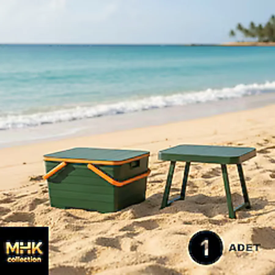 MHK Collection Çok Amaçlı Katlanır Kamp/Piknik Sepeti ve Masa Seti