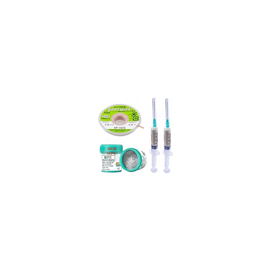 MHM BST-509-JP Krem Lehim Sıvı Lehim Solder Paste 50GR Lehim Emme Temizleme Teli 1,5mm