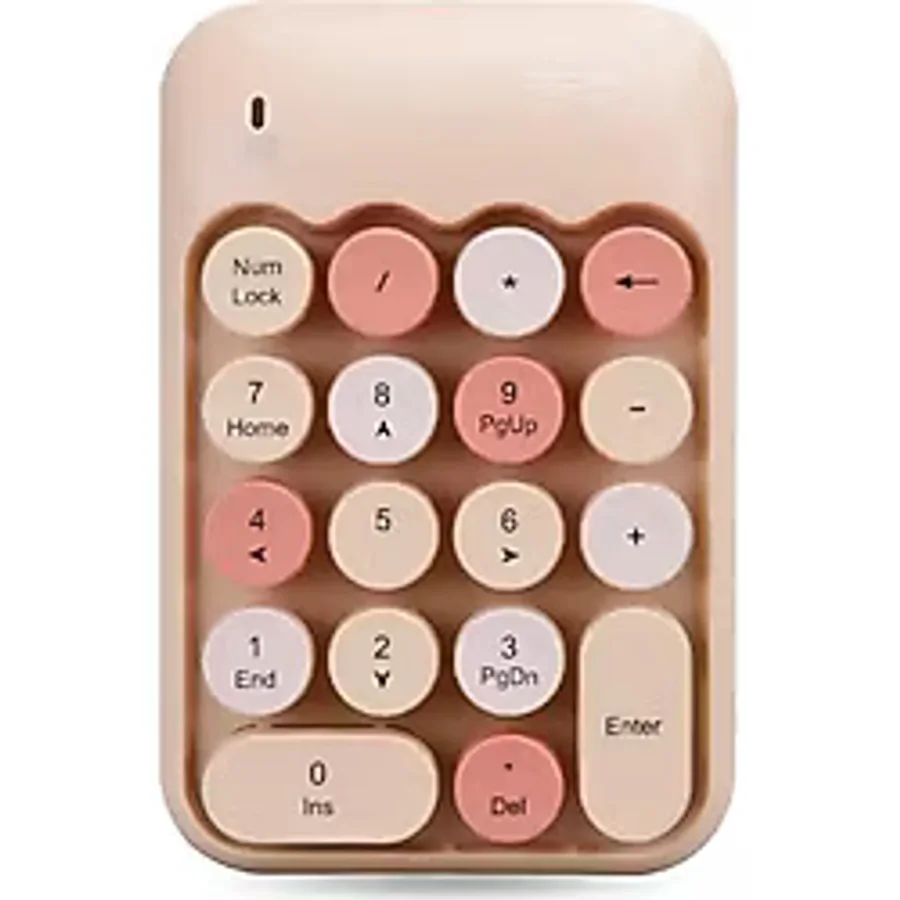 Mi7a Kablosuz Wıreless Numeric Keypad 18 Tuşlu Sayısal Klavye Numpad - Kahverengi