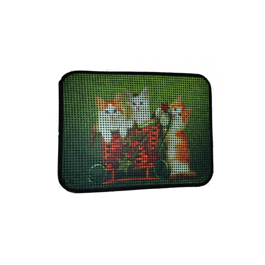 Miapet Elekli Desenli 60x45 cm Kedi Tuvalet Önü Paspası - Yavru Kediler