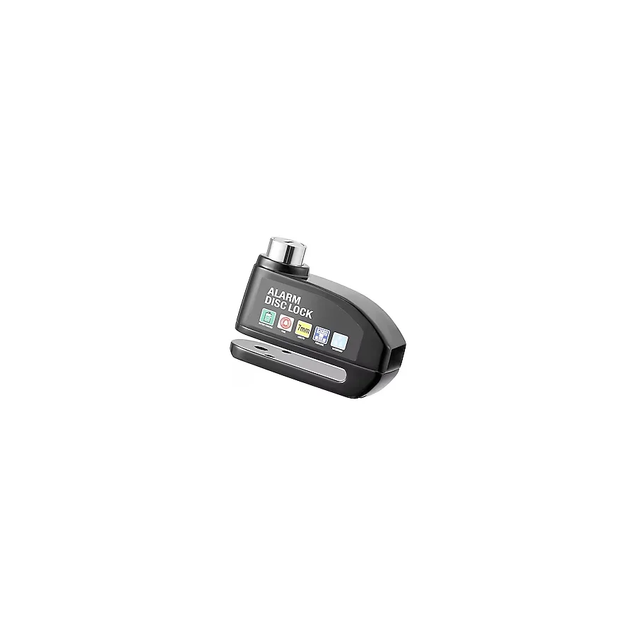 Microcase Alarmlı Motosiklet Disk Kilidi 110DB/130DB Yüksek Sesli - Su Geçirmez Anahtarsız Bas Kilitle Scooter Bisiklet E-Bike E-Scooter Uyumlu 7mm Kilit Pimi - AL5872 - Siyah