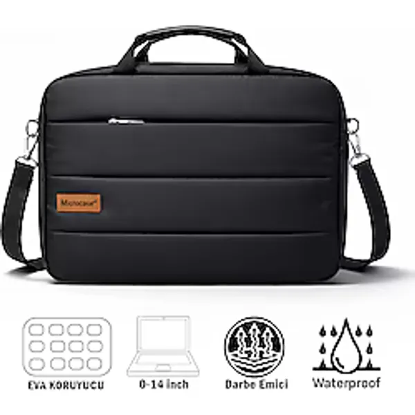 Microcase Apple Uyumlu MacBook Air 13 İnch M4 2025 İle Notebook Evrak Çantası Siyah Al5496