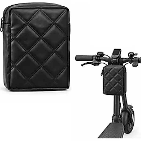 Microcase Kapitone Kumaş Gidon Bağlantılı Scooter Bisiklet Motosiklet Çantası 23X19 cm AL5690 - Siyah