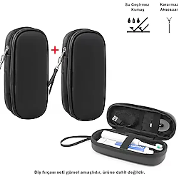 Microcase Şarjlı Diş Fırçaları için Askılıklı Seyahat Saklama Çantası Koruma Kabı Kutusu 2 Adet AL5434