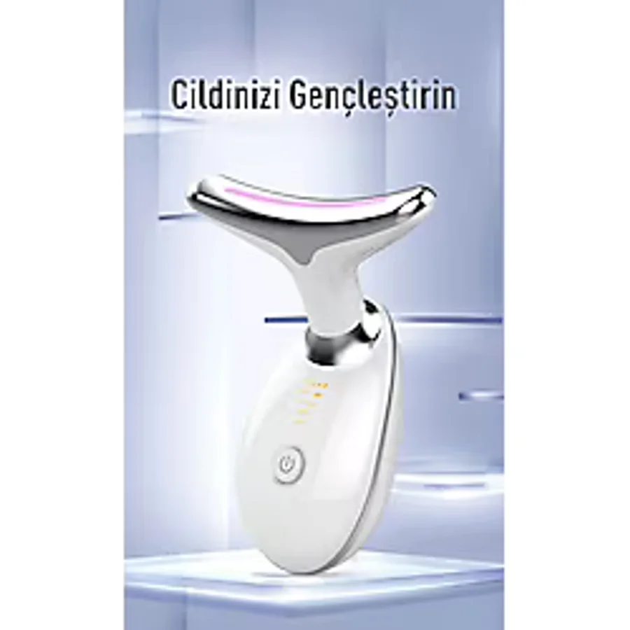 Microskin Boyun ve Yüz Ems Güzellik Cihazı Cilt Gençleştirme ve Şişlik Giderme Fonksiyonu - Beyaz