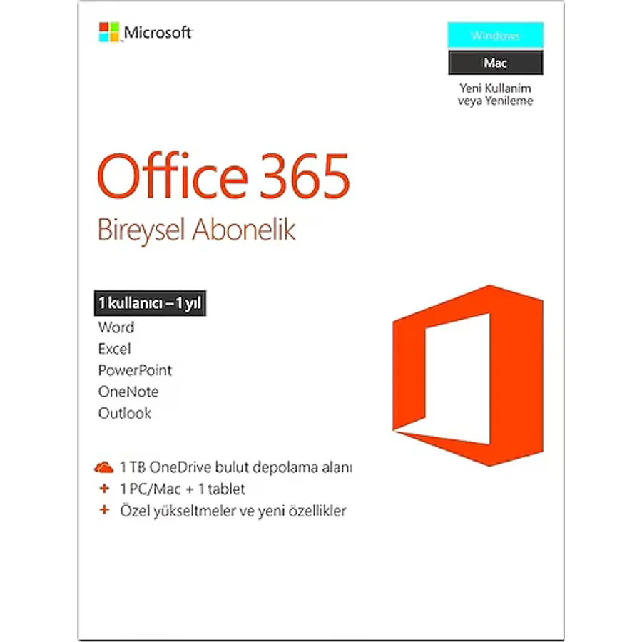Microsoft Office 365 Bireysel Lisans (1YIL)
