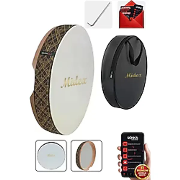 Midex Br-710 Kaliteli Bendir Def Akort Ayarlı El Tutma Oyuklu Çantalı