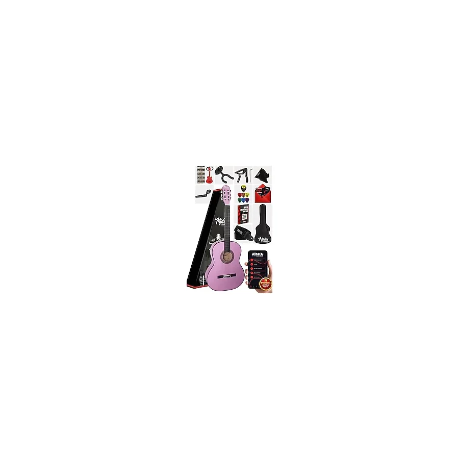 Midex CG-36PU-PAK Kaliteli 36 İnç 3/4 Junior Çocuk Gitar Seti 8-12 Yaş Arası (Tuner Çanta Capo Askı Nota Sticker Pena Me