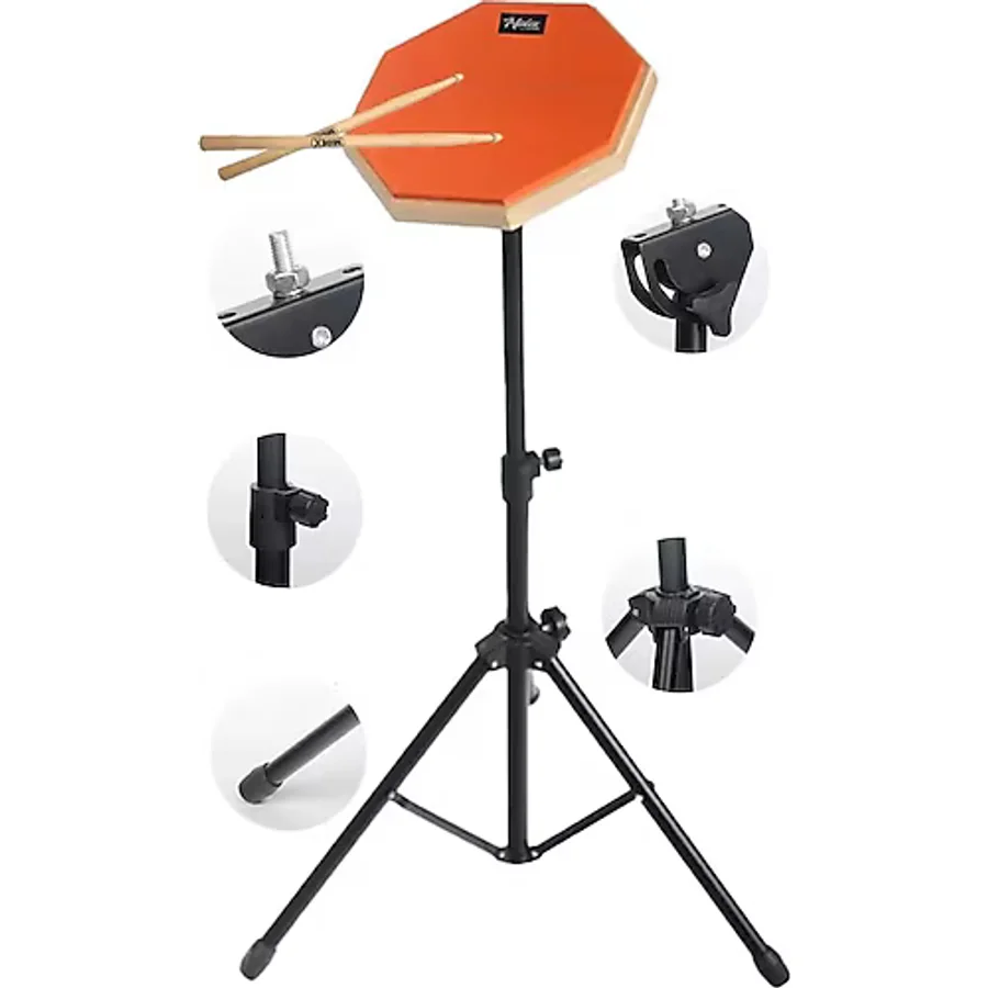 Midex Dd-1080-Pak Bateri Davul Çalışma Pedi Seti 8 İnç Drum Practice Pad