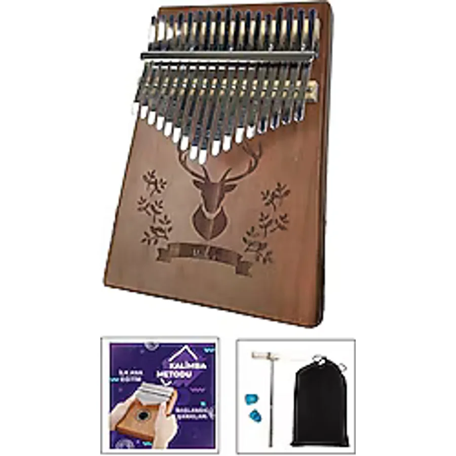 Midex KLX-456 Hakiki Maun Ağacı 17 Çelik Tuşlu Kalimba