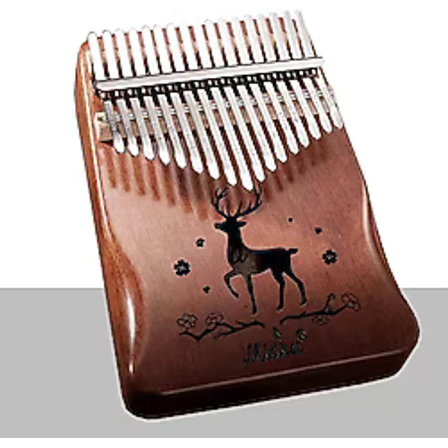 Midex KLX-520 Hakiki Ağaç Geyik Desenli 17 Tuşlu Kalimba Set