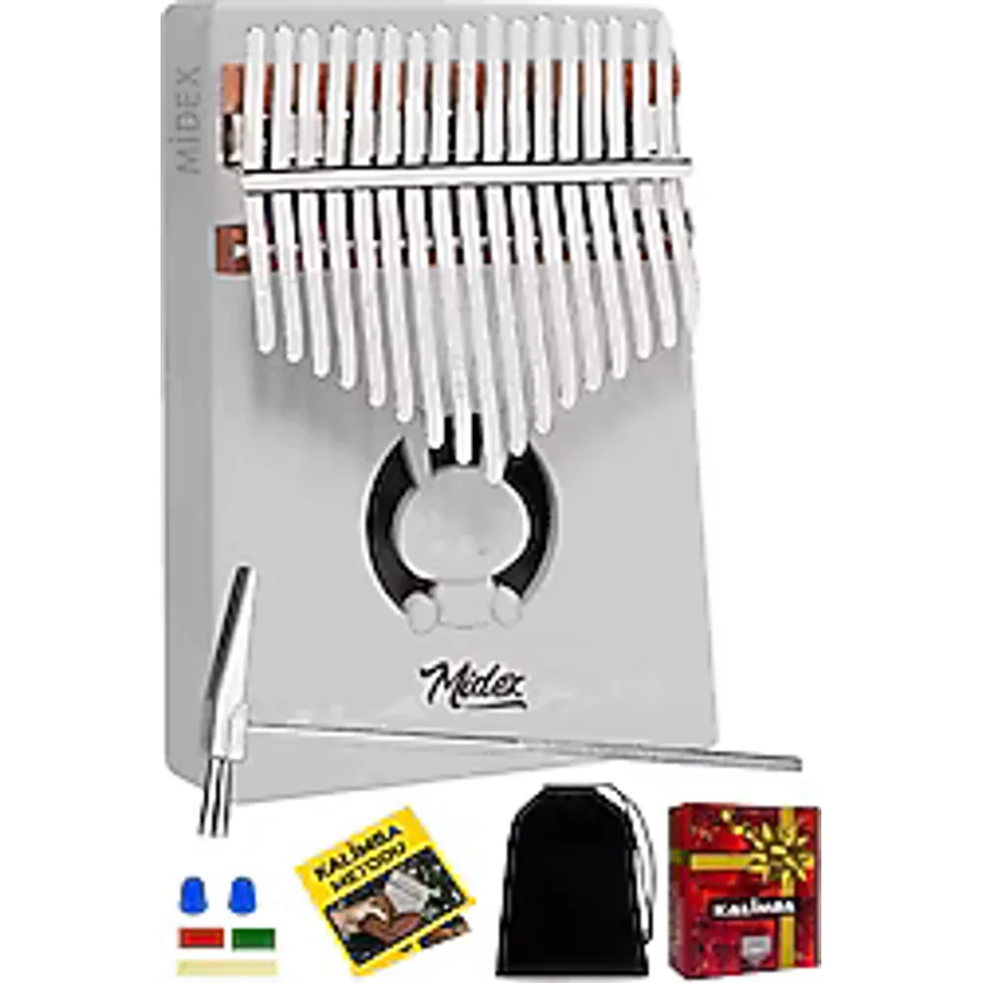 Midex KLX-550-PAK Ağaç 17 Tuşlu Beyaz Kalimba Set