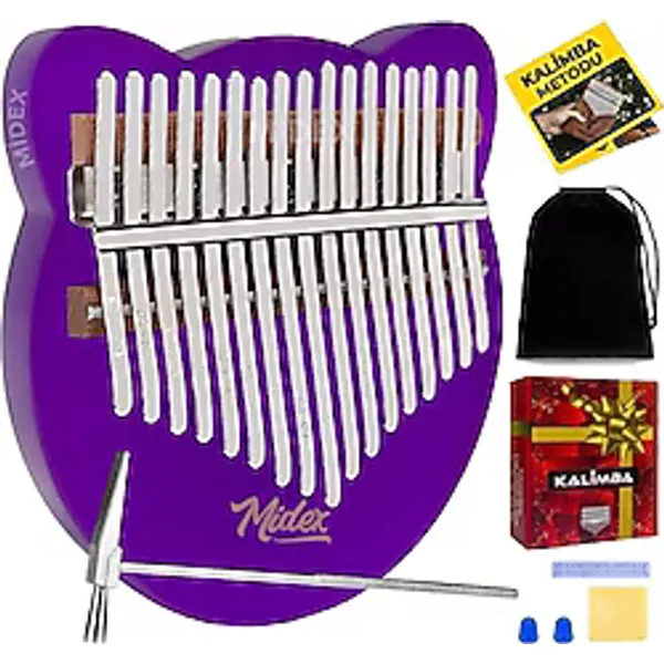 Midex KLX-660 Mor 17 Tuşlu Cam Kalimba Set