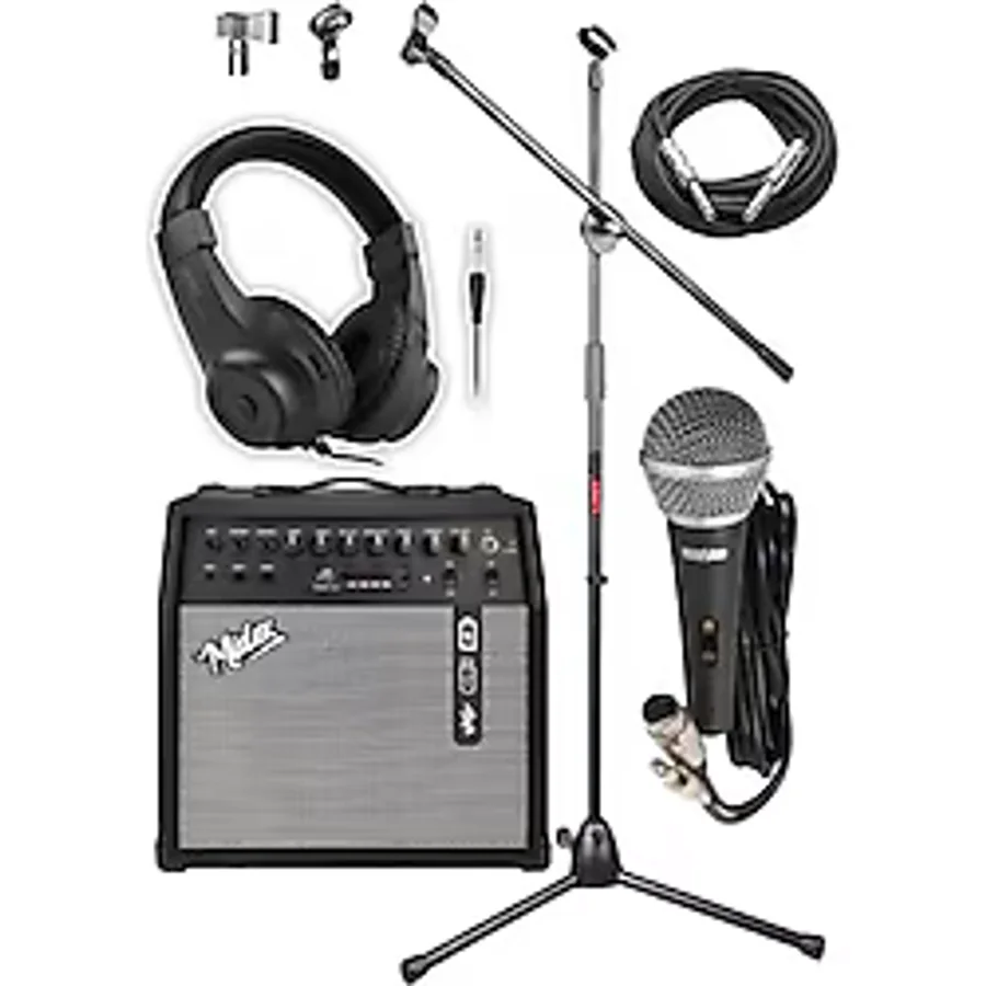 Midex Mga-50Bk-Pak Elektro Gitar Amfisi 50 Watt Usb Bluetooth Şarjlı 4 Girişli (Mikrofon Kulaklık Stand Kablo)