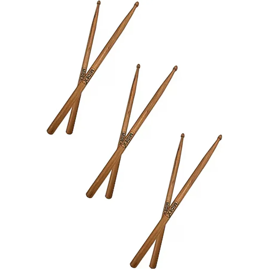Midex Oak-110-5a-3x Ahşap Meşe Ağacı Bateri Baget Davul Bageti 5a Drumsticks 3 Çift