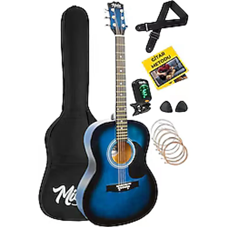 Midex RG-530BL 4/4 Mavi Akustik Gitar Seti