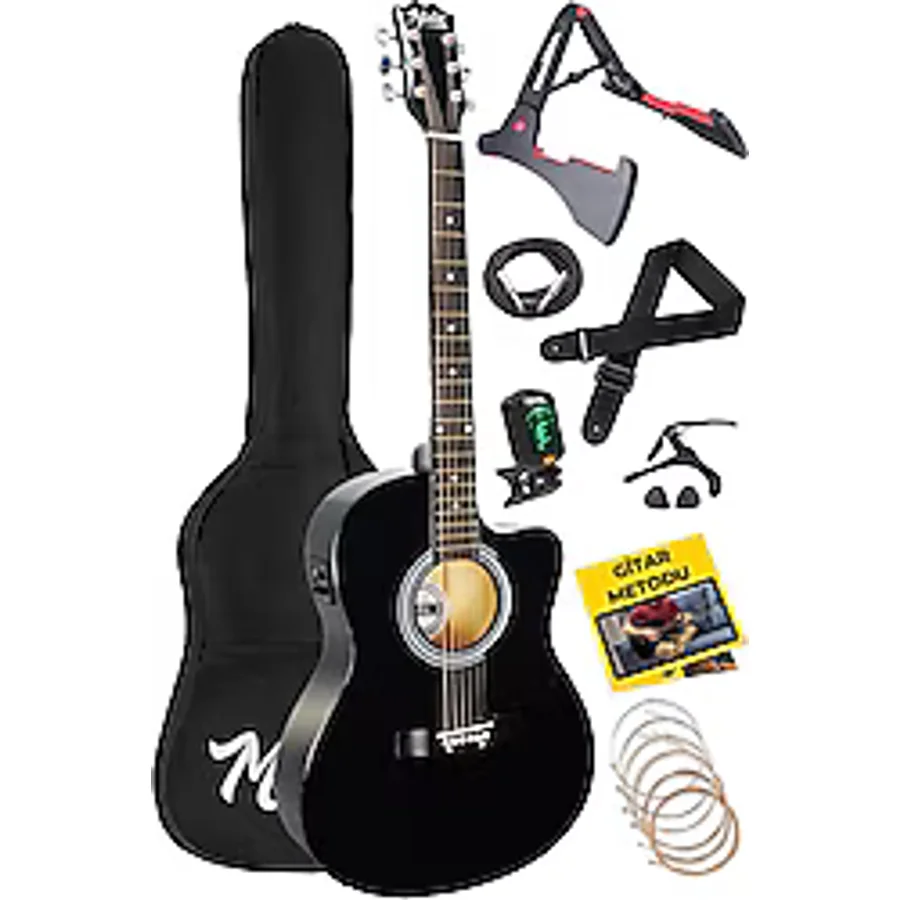 Midex RG-560BK Pack Siyah Elektro Akustik Gitar Seti