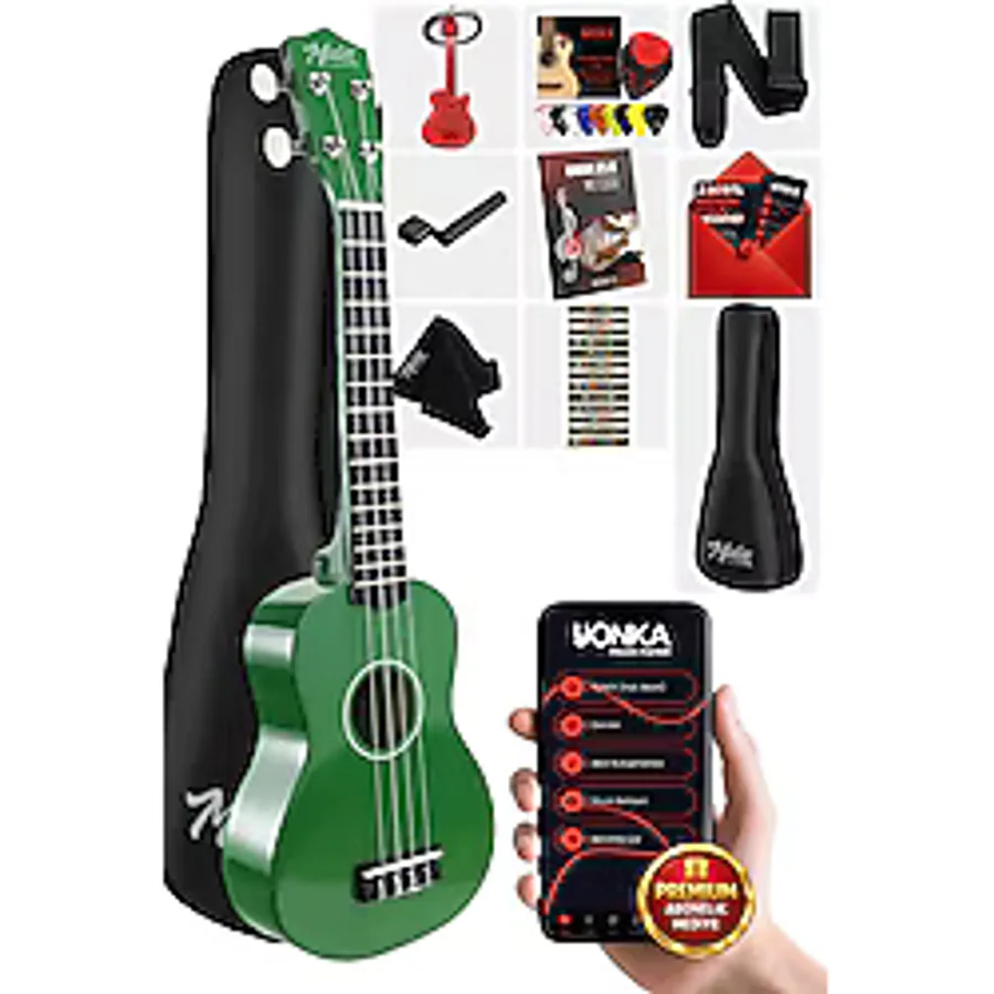 Midex UKX-233GR Yeşil Concert Ukulele (Askı Çanta Metod Pena)