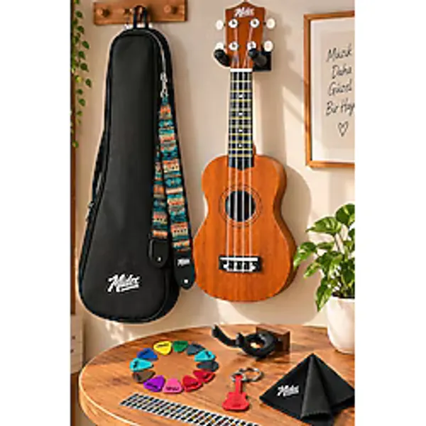 Midex UKX-901M Brown Soprano Ukulele (Askı Çanta Metod Pena)