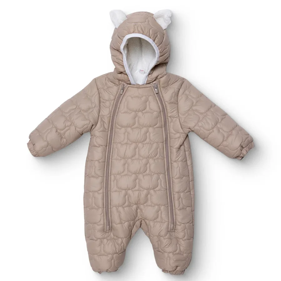 Midimod Erkek Bebek Astronot Tulum Hayvan Baskılı Fermuarlı Kapüşonlu Long Sleeve Patikli 12-18 Ay