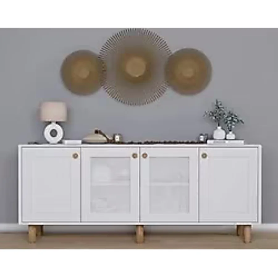 midoser Bohem Serisi Natura 2 Kapak Pvc Hasır Desen Mat Beyaz Konsol