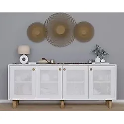 midoser Bohem Serisi Natura Pvc Hasır Desen Mat Beyaz Konsol