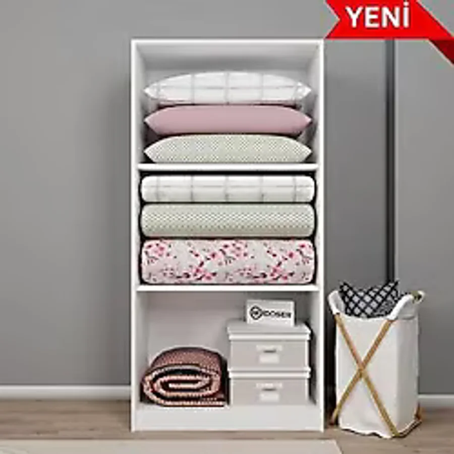 midoser Lucas 2 Kapılı Yüklük, Yorgan, Yastık Dolabı - Mat Beyaz