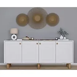 midoser Natura Kapaklı Aynasız Bohem Ayaklı Konsol Beyaz 180 Cm.