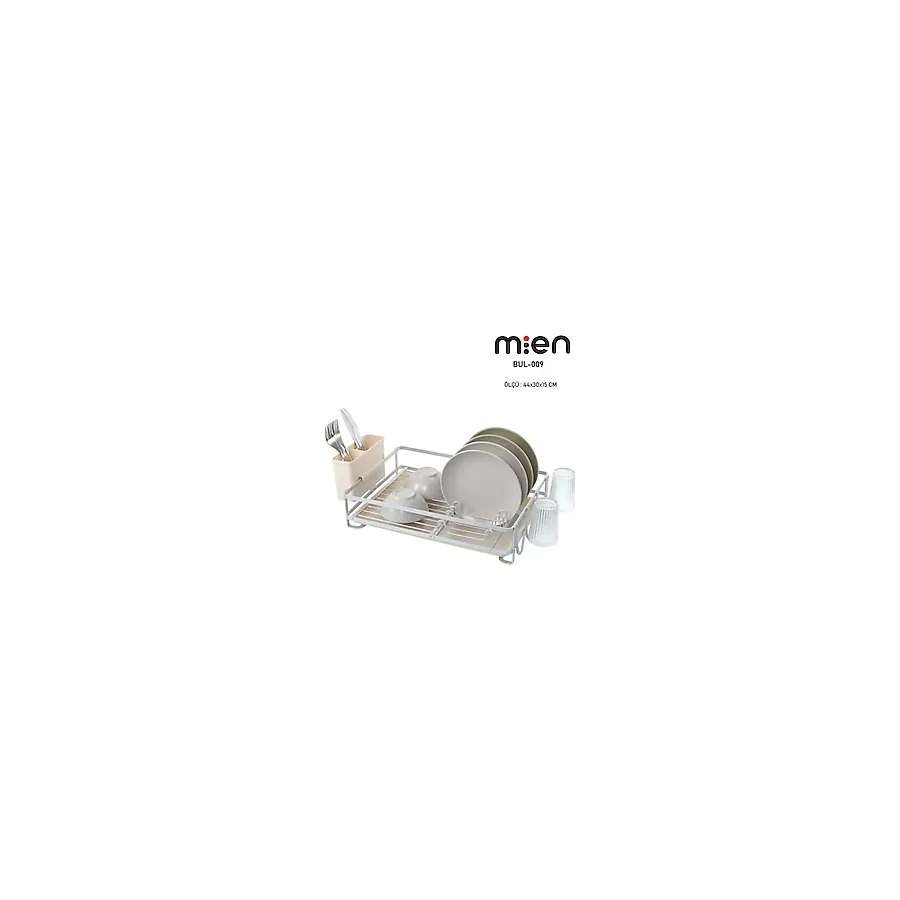 MİEN Alüminyum Bulaşıklık 44x30x15 cm Şık ve Dayanıklı Tezgah Üstü Kurutmalık
