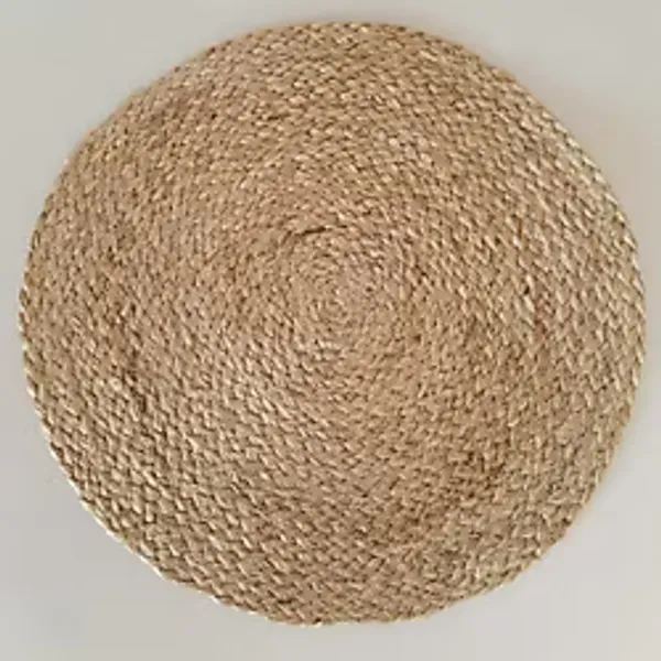 Mien Tek Hasır Örgü Amerikan Servis Tabak Altlığı - Hasır Supla - 35 x 35 cm - Açık Kahverengi
