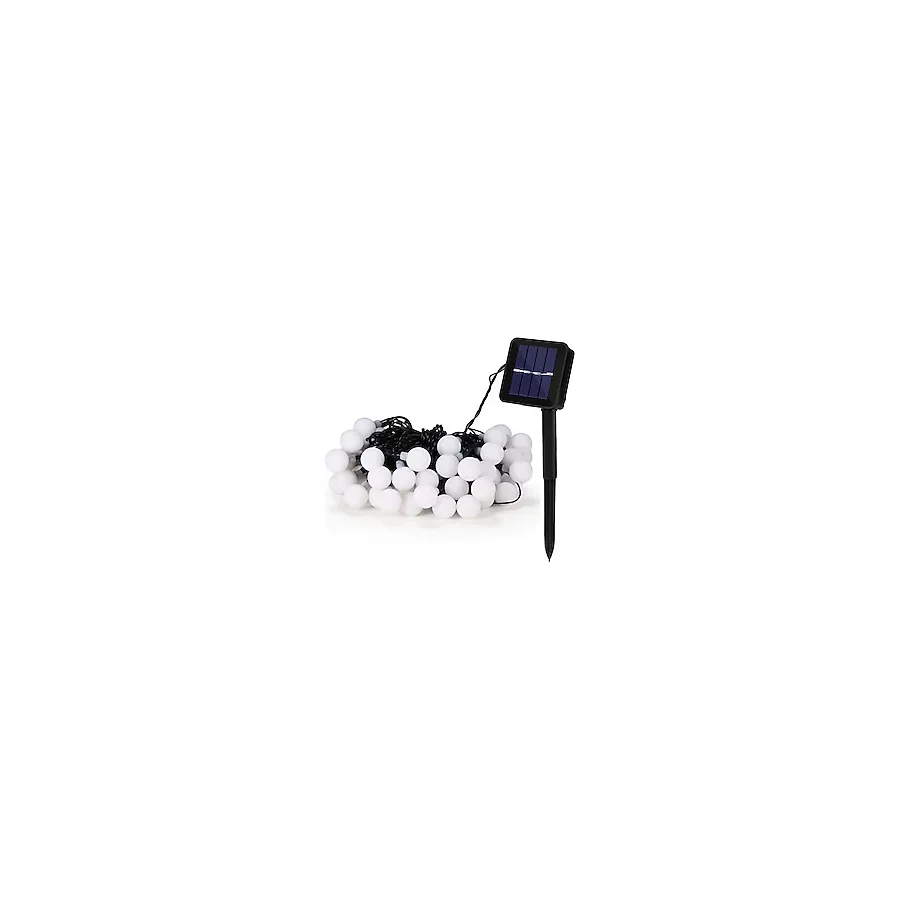Mighty Opak Güneş Enerjili 7 Metre 50 Led Sarı Bahçe Teras Parti Balkon Süsü Aydınlatma Lambası