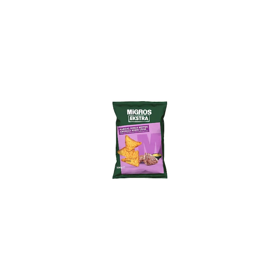 Migros Ekstra Hardal Soslu Biftek Aromalı Mısır Cipsi 130 gr